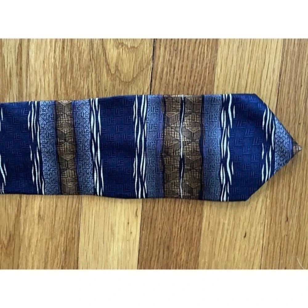 Chez Roffe New York Silk Tie‎ Blue Brown 3647